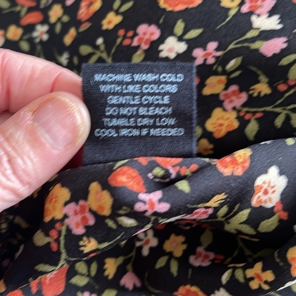 Max + Ash Black Ditzy Floral Print Midi Dress Size XL Puff Sleeve High Neck NWT - Picture 11 of 15